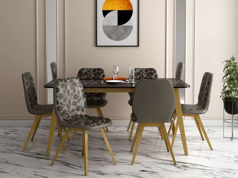 Set of 6 discount metal dining chairs